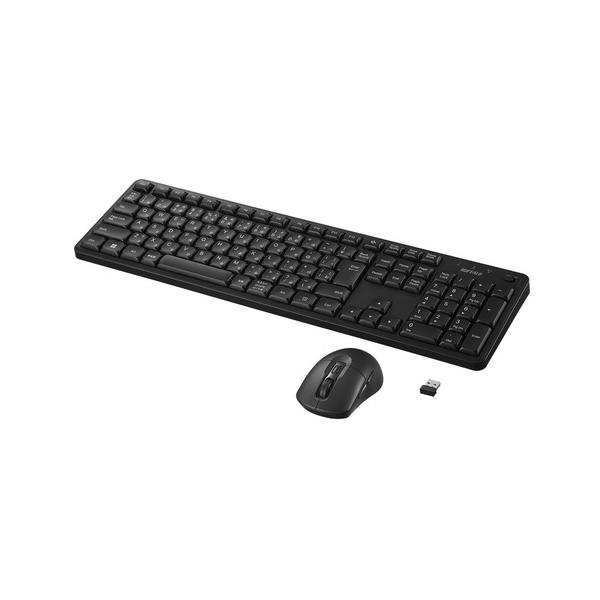 BUFFALO　BSKBW340SBK　無線2.4GHz静音フルキーボードマウスセット　Windows　PC　Chromebook対応　ブラック 131