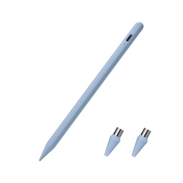 エレコム　P-TPACST05BU　スタイラスペン　充電式　USB　Type-C　ペン先2個付属　スマホ　タブレット対応　ブルー 131