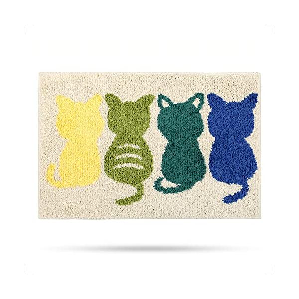 玄関マット かわいい バスマット おしゃれ 猫柄 足ふきマット 50x80cm ...