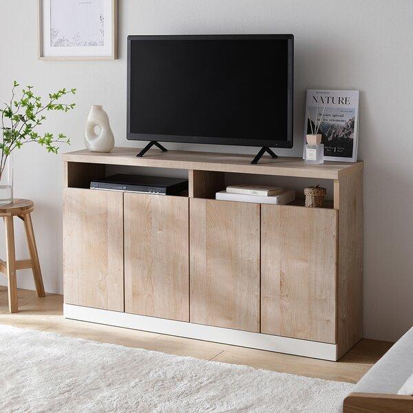 モダンスタイル120サイドボード 可動式棚板4枚/フルオープンレール搭載テレビ台 サイドボード ハイタイプ テレビ台 約幅120cm 日本製 木製 薄型 扉収納