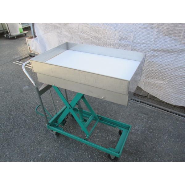 VANLACK 昇降台車 リフトテーブル 油圧式　耐荷重150kg 作業用ステンレス箱後付(0308AI)7CC-13