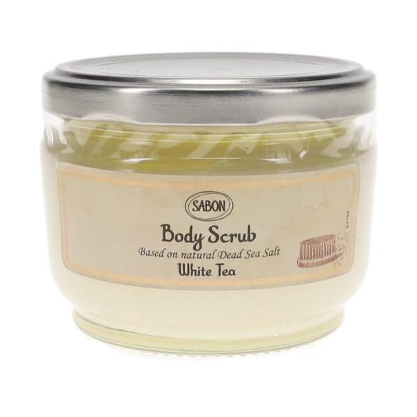 Body Scrub White Tea死海の塩をベースにしたスクラブです。アーモンド、パチュリ、ラベンダー、大豆のオイルなどのスクラブ効果で、シルクのようになめらかなつるつるの肌に仕上げます。液漏れしやすいボトル形状のため、輸送状況（気圧...