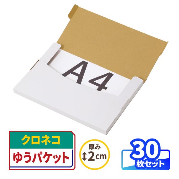 クロネコゆうパケット ダンボール 段ボール A4 ゆうパケット 箱 発送  30枚 ｜305×220×15mm （0504）