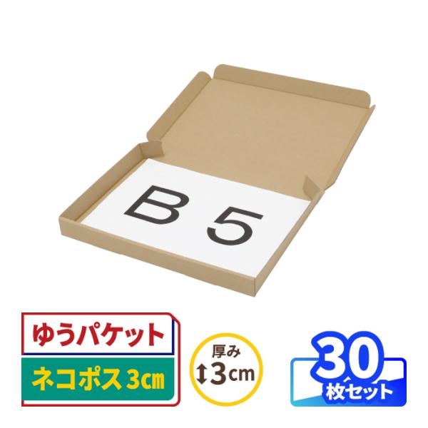 アースダンボール ネコポス 箱 3cm B5 発送 30枚 ｜267×192×26mm
