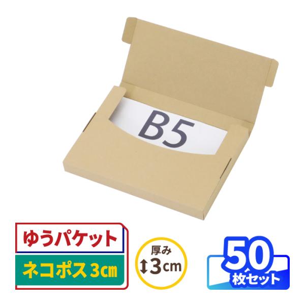 アースダンボール ネコポス 箱 3cm B5 発送 50枚 ｜270×195×25mm