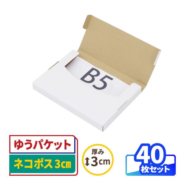 アースダンボール ネコポス 箱 3cm B5 発送 40枚 ｜270×195×25mm
