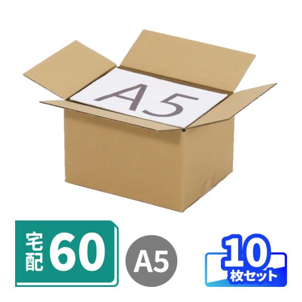 ダンボール 段ボール箱 60サイズ A5 10枚 小型 発送用｜219×169×133（2196）
