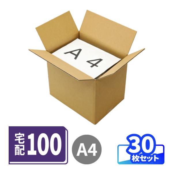 ダンボール 段ボール 100サイズ A4対応 30枚 3辺合計90cm 引っ越し 梱包資材 ｜330×240×290mm（0640）
