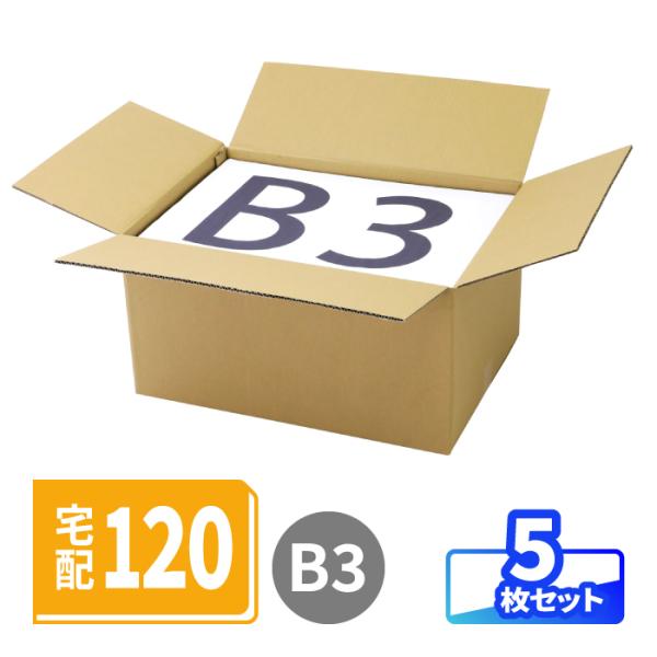 ダンボール 段ボール箱 宅配 120サイズ 底面B3 クロネコボックス12（新）同寸 ヤマト運輸 梱包資材 梱包用 両面クラフト 茶色  5枚 ｜520×370×270mm (0860)