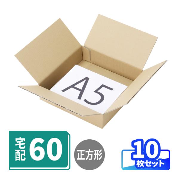 ダンボール 段ボール箱 60サイズ 底面正方形 薄型 宅配 発送 茶色 10枚 ｜250×250×60mm（0891）