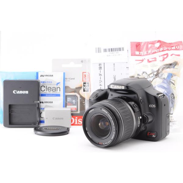 【良品】Canon キヤノン Eos Kiss X2 レンズセット SD(32GB)カード、おまけ付 ★1ヶ月保証★