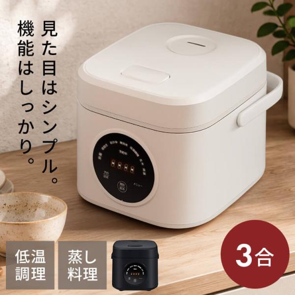 炊飯器 マイコン 一人暮らし 無洗米 早炊き 3合 炊飯ジャー 保温 低温調理 マイコン炊飯器　3合 RC-KV05M-WH KnotiaVita
