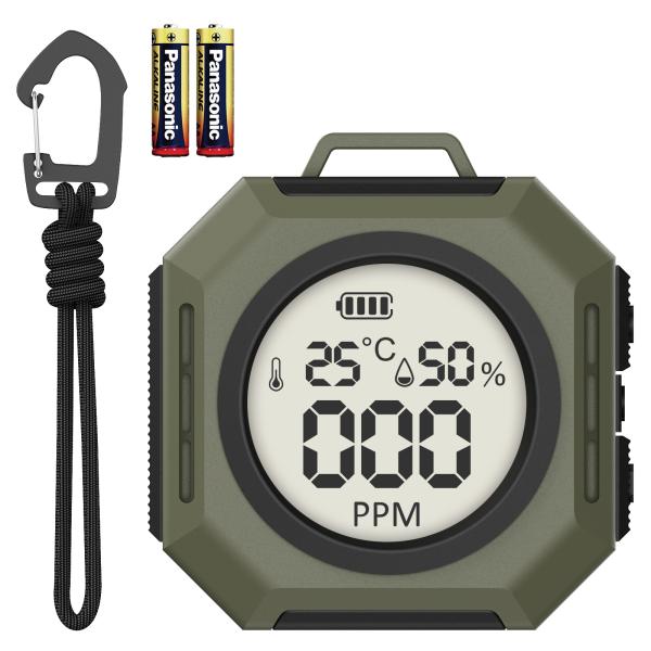 【2025年新登場・日本アウトドア専用設計】モノンズ(Monons)  大画面・大文字・大音量 日本語音声 乾電池付き 一酸化炭素検知器 一酸化炭素警報器 キャンプ 85dB大音量 アラーム 静音機能 24時間監視 30日以上超長待機 秋冬...