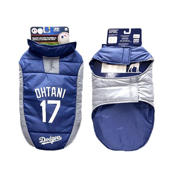 MLB公式 ドジャース 大谷翔平選手モデル パッファー ベスト S ペットウェア MLB公式 ロサンゼルス ドジャース 大谷翔平選手モデル パッファー