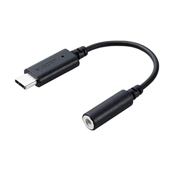 エレコム MPA-C35DBK タイプC  変換 ケーブル ブラック USB Type C to イヤホンジャック  DAC搭載 音楽 通話