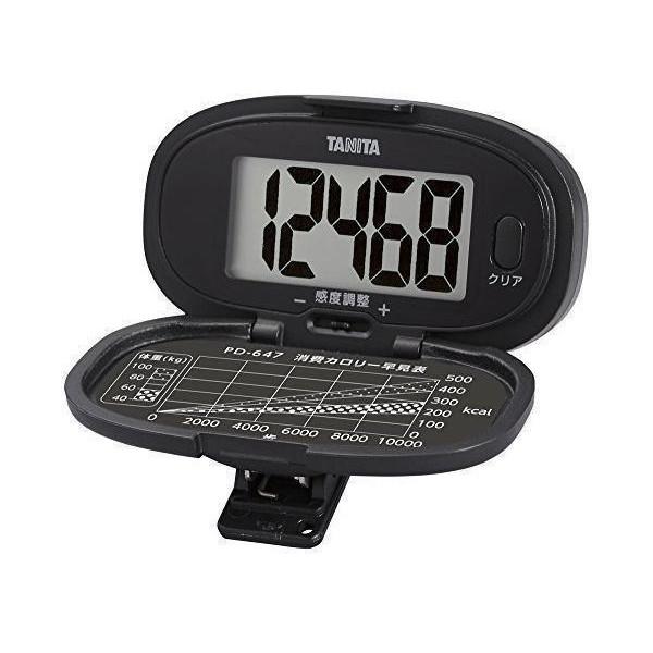 TANITA タニタ PD-647-BK ブラック 歩数計 大画面 腰タイプ