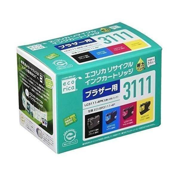 エコリカ ECI-BR3111-4P ブラザーLC3111-4PK対応リサイクルインク 
