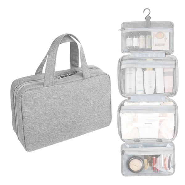 【商品説明】バッグを広げたら　吊るしてそのまま使えるからとっても便利！一番下のポーチは　取り外して単品で使うことも可能。たためばコンパクトに収納できます。小さなバックに驚くほど収納できちゃう優れもの。【商品仕様】グレー