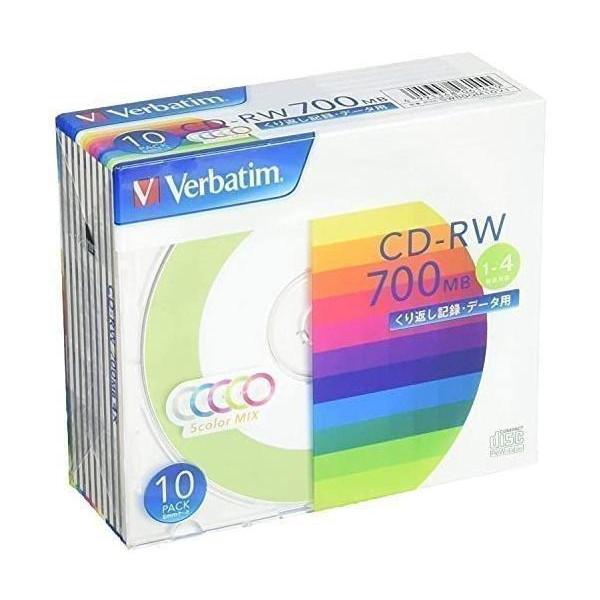 バーベイタムジャパン SW80QM10V1 くり返し記録用 CD-RW 700MB 10枚 ツートンカラーディスク 1-4倍速