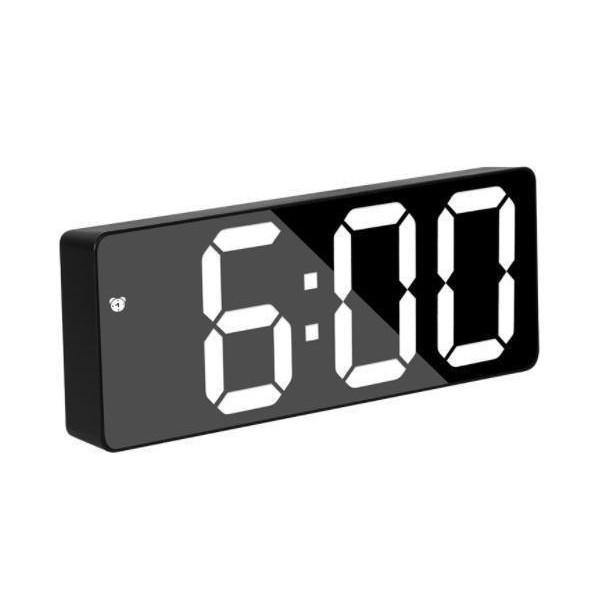 【商品説明】・デジタル表示がとても大きくハッキリ分かるLED目覚まし時計。手のひらサイズ。・鏡面加工で目覚まし時計が手持ちの鏡に変身！・シンプルデザインでどんな場所でも合い、おしゃれなインテリアに大変身。・時間表示、温度表示、日付表示。・静...