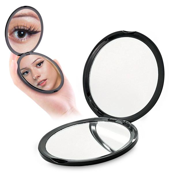 こちらの商品は追跡可能メール便/定形・定形外郵便にて発送します。宅配便ご希望のお客様は「有料宅配便」をご選択ください。【商品説明】・通常鏡と10倍鏡がセットになった両面コンパクトミラーです。・10倍鏡は目元と口元が細部までしっかり見れるので...