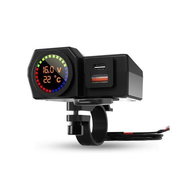 バイク用電源チャージャー Type-Cポート USBポート QC3.0対応