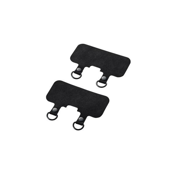 他サイト： エレコム P-STHD2BKN ストラップホールシート 2枚入り ケーブル穴用 2口タイプ ブラック ELECOMの商品画像