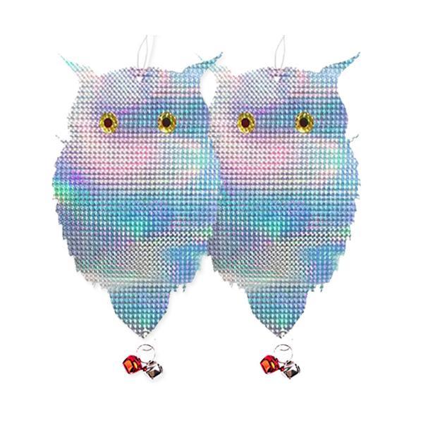 【商品説明】・鳥、鳩の天敵であるフクロウの形をした鈴付きの反射板です。・両面設計なので風で回転しても問題なく効果を発揮します。・吊り下げるだけなので誰でも簡単に設置することができます。【商品仕様】縦 約35cm横 約23cm2枚セット
