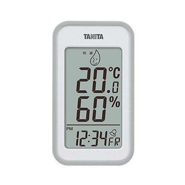 3個セット タニタ 温湿度計 TT-558 GY グレー 温度 湿度 デジタル 壁掛け 時計付き 卓上 マグネット 送料無料 