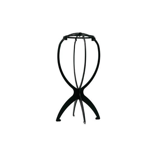 【商品説明】ウィッグ用のスタンドです。これがあるとウィッグの型崩れを防いでくれます。使わないときは畳んでコンパクトに収納しておけます。ウィッグ以外にもキャップやハットなどの帽子を掛けておくこともできます。【商品仕様】カラー　ブラック