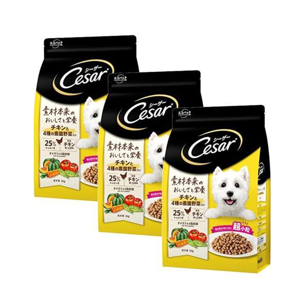 MARS 3個セット シーザードライ 成犬用 チキンと4種の農園野菜入り 超
