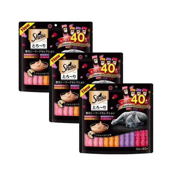他サイト： 3個セット シーバ とろーり メルティ 贅沢シーフドセレクション 12g×40本 猫用おやつの商品画像
