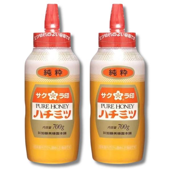 2個セット 加藤美蜂園 サクラ印 ハチミツ ポリ 700g