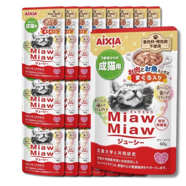アイシア（AIXIA） 24個セット ミャウミャウ ジューシー お肉とお魚