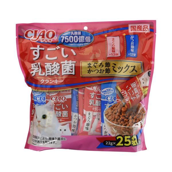 他サイト： いなばペットフード チャオ すごい乳酸菌 クランキー まぐろ節・かつお節ミックス 22g×25袋 猫用 CIAOの商品画像