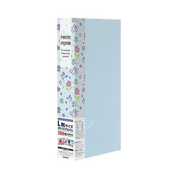 他サイト： ナカバヤシ ポケットアルバム フォトホルダー L判 288枚 花柄 ブルー PHE2288A-Bの商品画像