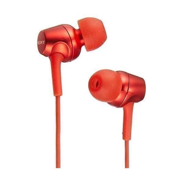 ソニー イヤホン MDR-EX255AP カナル型 リモコン マイク付き レッド R