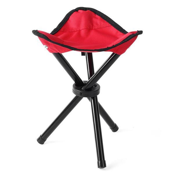 【商品説明】・三脚型の折りたたみ式コンパクトチェアです。・折りたたむことでコンパクトになり、持ち運びに便利です。・軽量ながら、3本の脚で安定感抜群です。【商品仕様】カラー：レッド重量：275g