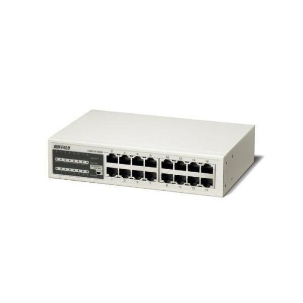 (未使用･未開封品)BUFFALO 10/100Mbps対応 金属筺体 電源内蔵 16ポート ホワイト スイッチングハブ LSW3-TX-16NSR BUFFALO 10 100Mbps対応 金属筺体 電源内蔵 16ポート ホワイト
