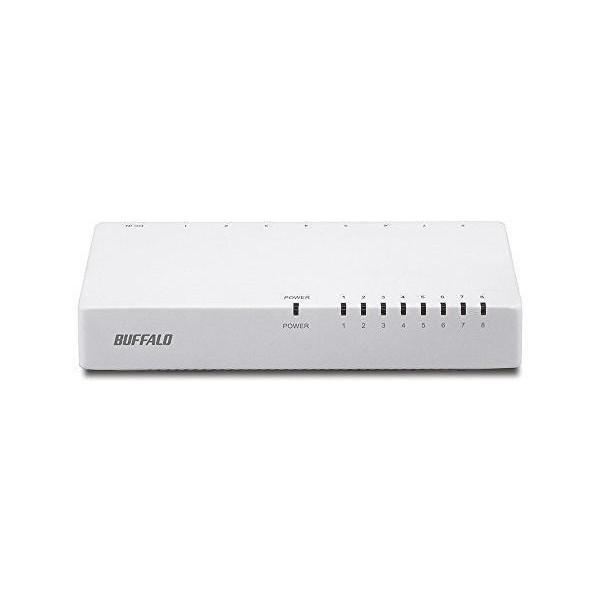 BUFFALO 10/100Mbps対応 プラスチック筺体 AC電源 8ポート ホワイト スイッチングハブ LSW4-TX-8EP/WHD BUFFALO 10 100Mbps対応 プラスチック筺体 AC電源 8ポート