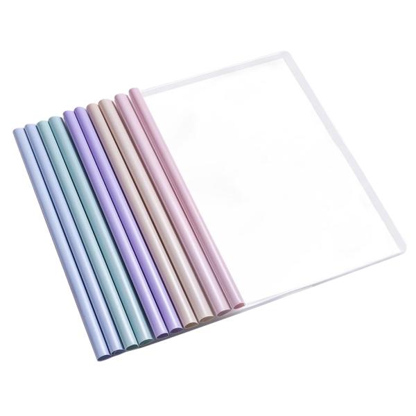 【商品説明】・A4用紙を最大100枚までしっかり固定22.5 × 30.5 cmの大判サイズ。プリントや議事録を差し込んでバーをスライドするだけで、ホチキス不要の簡易製本が完成します。・水滴断面スライドバー 紙を傷めずスムーズ着脱しずく形状...