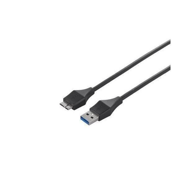 他サイト： BUFFALO ユニバーサルコネクター USB3.0 A to microB スリムケーブル ブラック 1m BSUAMBSU310BKの商品画像