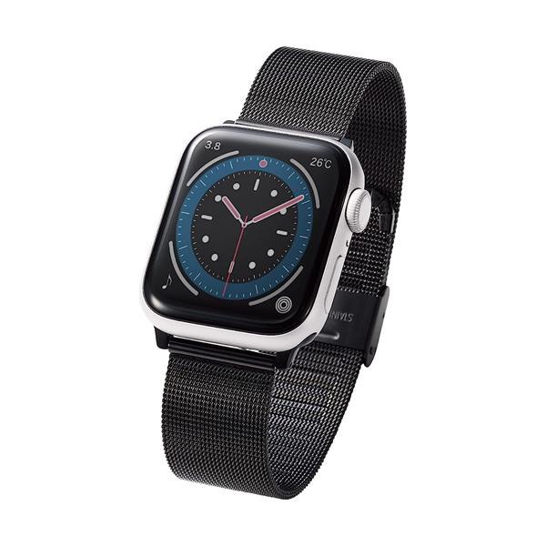Apple エレコム AW-41BDSSMBK ブラック アップルウォッチ バンド Watch 