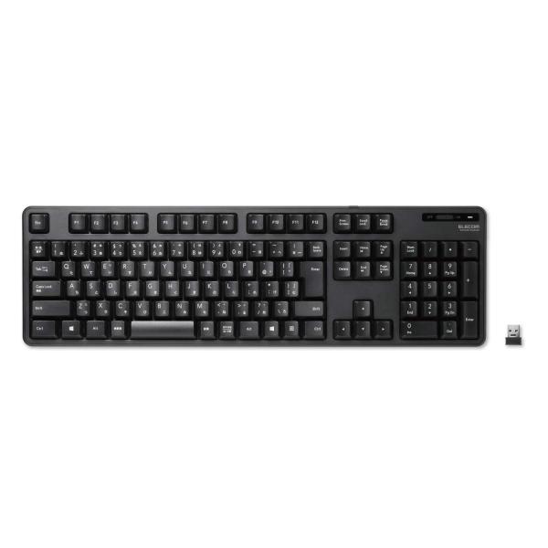 エレコム TK-FDM106TBK ブラック 無線キーボード メンブレン式 フルサイズ テンキー PC周辺機器 ELECOM