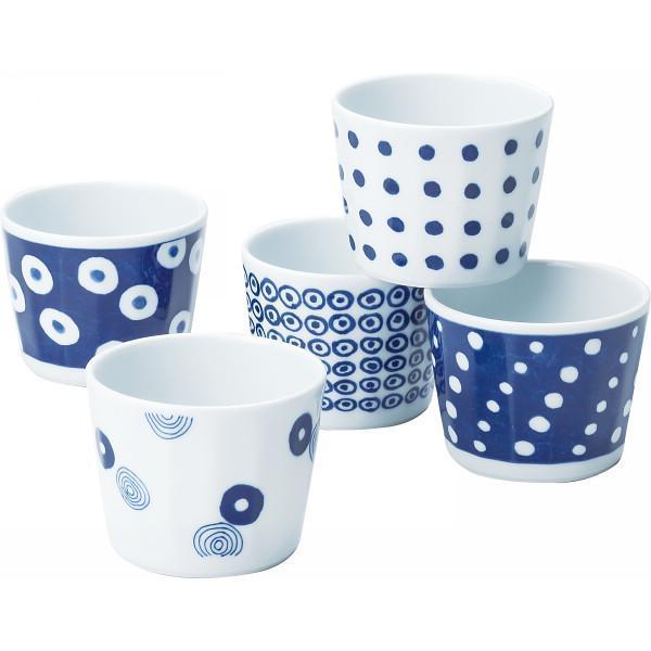 ギフト 波佐見焼 藍丸紋 カップ5客揃 13304 : ベストワン - 通販