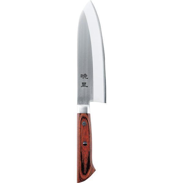 N*o様 三徳包丁 銘 暁里 刃渡り約17cm ギフト 暁里 本割込三徳包丁 AKR-A-100F : ベストワン - 通販 - Yahoo