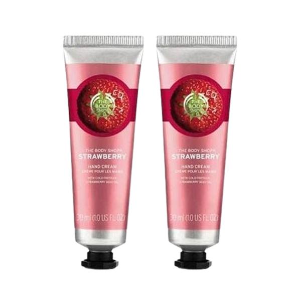 【ブランド】ザ・ボディショップ【商品カテゴリ】ボディケア   ハンドケア  【分類】海外正規品（並行輸入品）【原産国】タイなど【商品区分】化粧品・フレグランス【商品説明】みずみずしいストロベリーの香りのハンドクリームです。ストロベリーシード...