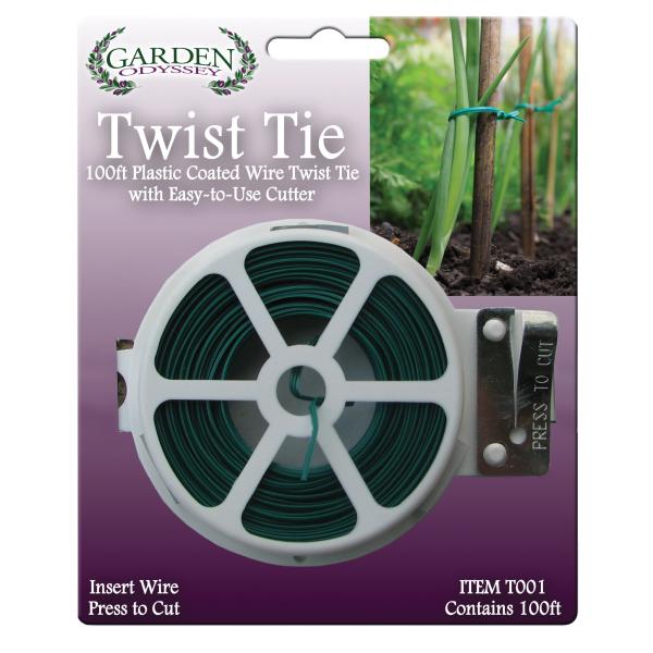 【並行輸入品】 Garden Odyssey T001 Plant Twist Ties with Cutter, 100 Feet Lengt