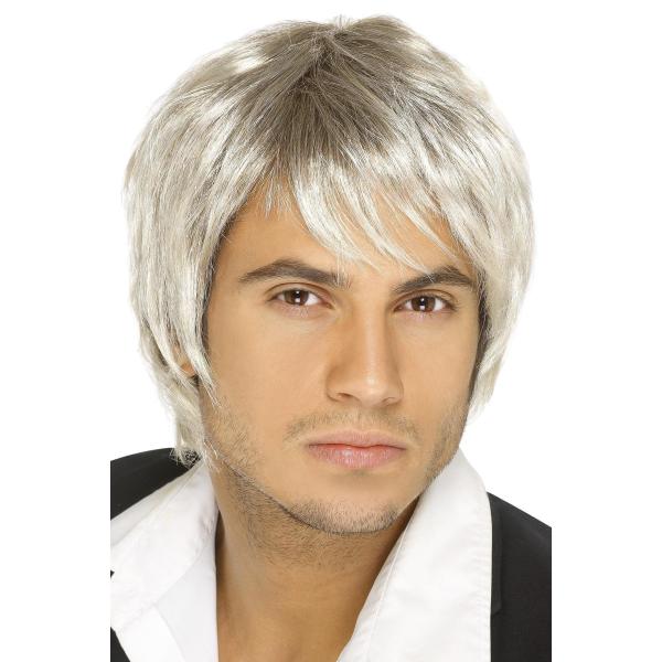 【並行輸入品】ウィッグ プラチナブロンド バンド風 カツラ ショート 音楽 大人男性用 Boy Band Wig Smiffys Men's B