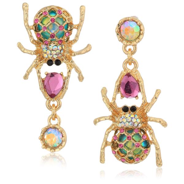 【並行輸入品】[ベッツィ・ジョンソン]Betsey Johnson"Creep Show" Spider Mismatch Drop Earri